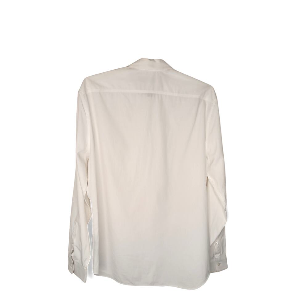 Burberry Men’s White Button Down Shirt Nova Check Trim Size M Business Casual - Picture 3 of 14